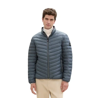 Abbildung von TOM TAILOR Herren 1041311 Lighweight Steppjacke mit Stehkragen, 28128 Stormy Teal, M
