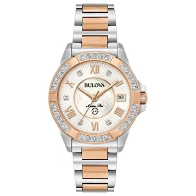 Abbildung von Bulova Damen Analog Quarz Uhr mit Edelstahl Armband 98R234