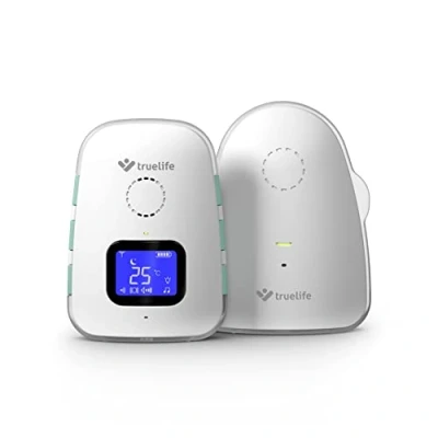Abbildung von TrueLife Babyphone NannyTone VM3, Reichweite bis 300 m in Gebäuden, Packung Set, 2 tlg., Elterneinheit, Babyeinheit, Bidirektionale Signalübertragung, Langlebige wiederaufladbare Batterie