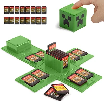 Abbildung von Nintendo Switch Game Card Case with 16 Slots (Minecraft Green), Minecraft Green, 1 Unité (Lot de 1), Kartenhalter