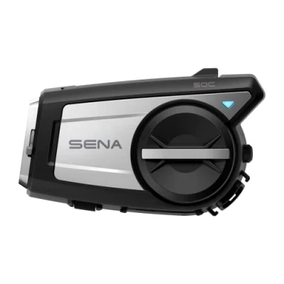 Abbildung von Sena 50C Motorrad Kommunikations &amp; 4K Kamerasystem mit Sound by Harman Kardon und Premium Mikrofon Lautsprechern sowie integrierter Mesh Gegensprechanlage, Schwarz
