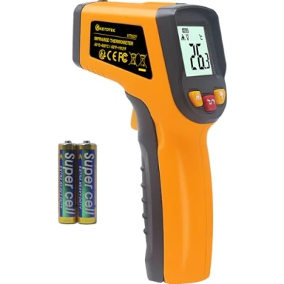 Abbildung von KETOTEK Infrarot Thermometer Laser Digital IR pyrometer Lebensmittel Berührungslos Non Contact Temperature Meter 50 to 600C ( 58 1112F) Temperaturprüfgerät (Gelb)