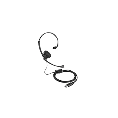 Abbildung von Kensington USB Mono Headset mit Mikrofon, Geräuschunterdrückung und Lautstärkeregler, Verstellbarer Kopfhörer integriertem Mikrofon für Videotelefonie (K80100WW)