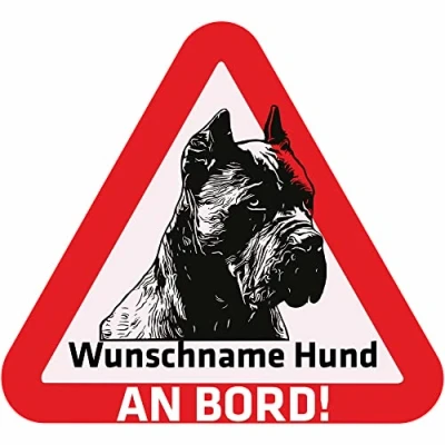 Abbildung von Indigos UG Namensaufkleber Hund Cane Corso Aufkleber mit Namen &amp; Wunschtext individuell personalisiert Auto Motorrad LKW