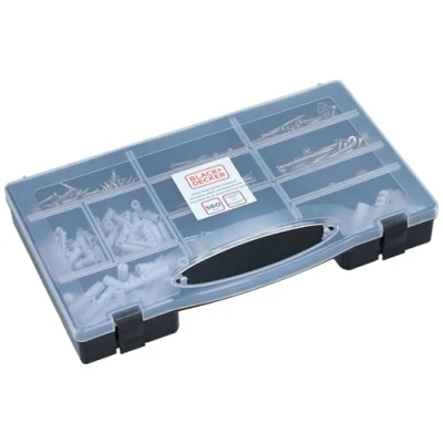 Abbildung von BLACK+DECKER Set Nägel, Dübel und Schrauben 560 teilig Sortimentsbox Fischer