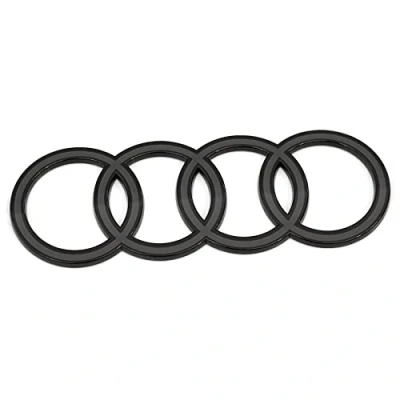 Abbildung von Audi 85E853742A716 Ringe Logo Heckklappe zweidimensional Emblem grau, nur für geschlossenen Aufbau (PR Code K4H)