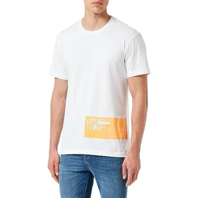 Abbildung von Calvin Klein Jeans Stencil Blocking LOGO TEE Unisex Tshirt print, Größe: Small, Bright white