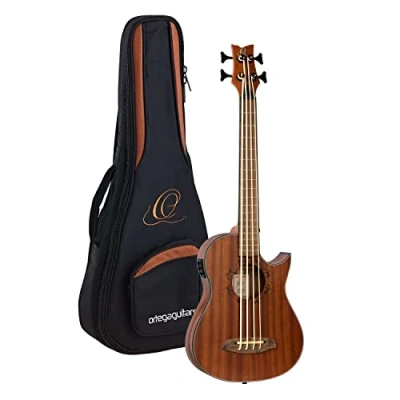 Abbildung von Ortega Guitars Bass Ukulele elektro akustisch bundlos Lizard Series inklusive Gigbag massives Mahagoni (LIZZY PRO)