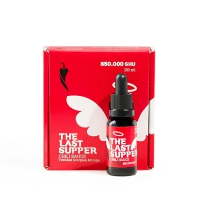 Abbildung von I LOVE SPICY The Last Supper Extrem Scharfe Chilisoße 20 ml, Labor Gemessen: 850.000 SHU (Trinidad Scorpion Moruga Chili Pfeffer) Schärfe 12/5