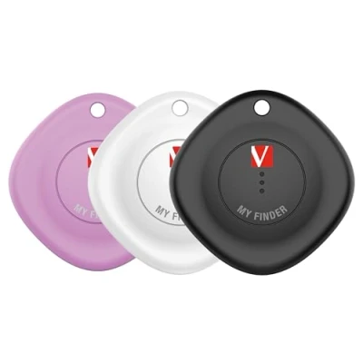 Abbildung von Verbatim My Finder 3er Set, Bluetooth Tracker für Rucksack, Koffer, Geldbörse, Schlüssel und Co, kompatibel mit Apple „Wo ist?“ Schlüsselfinder austauschbarer Batterie