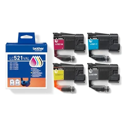 Abbildung von Brother Tintenpatronen LC 521VAL Multipack (je 1x BK/M/C/Y)