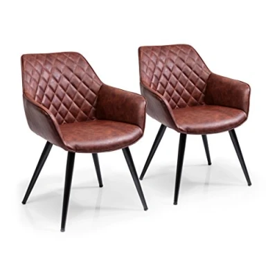 Abbildung von Kare Design Armlehnstuhl Harry 2er Set, Esszimmerstuhl, Loungestuhl, edler Stuhl mit Armlehnen, bequemer Esszimmerstuhl im Retro Design, Braun, (H/B/T) 84x60x63cm