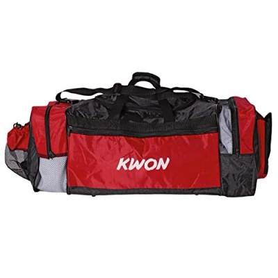 Abbildung von KWON Sporttasche Evolution schwarz rot 70 cm Taekwondo TKD Trainingstasche (Lieblingstasche, 2 Farben), Sehr viele praktische Fächer, geräumig, Nassfach