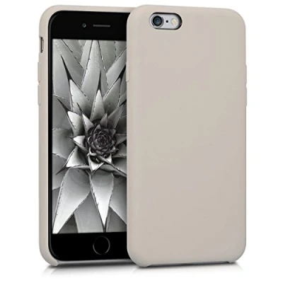 Abbildung von kwmobile Hülle kompatibel mit Apple iPhone 6 / 6S Silikon Handy Case Handyhülle weiche Oberfläche kabelloses Laden Taupe