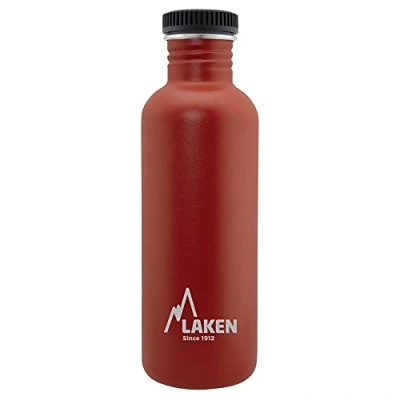 Abbildung von Laken Basic Steel flasche, Edelstahlflasche für Kinder und Erwachsene,Standard Mund Schraubverschluss, 1L Rot