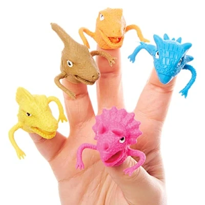 Abbildung von Baker Ross FX671 Dinosaurier Fingerpuppen 10er Packung, Partytütenfüller für Kinder