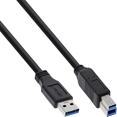 Abbildung von InLine 35305 USB 3.0 Kabel, A an B, schwarz, 0,5m