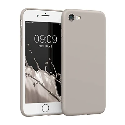 Abbildung von kwmobile Handyhülle kompatibel mit Apple iPhone SE (2022) / (2020) 8 7 Hülle Handy Case aus weichem Silikon in Creme matt