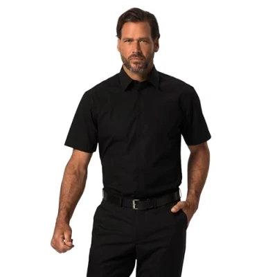 Abbildung von JP 1880 Herren große Größen Übergrößen Menswear L 8XL Halbarm Hemd, Business, Modern Fit, bügelfrei schwarz 3XL 721326100