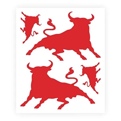 Abbildung von 4R Quattroerre.it 15741 Vorgeschnittene Aufkleber Stier, Rot, 13.5 x 16 cm