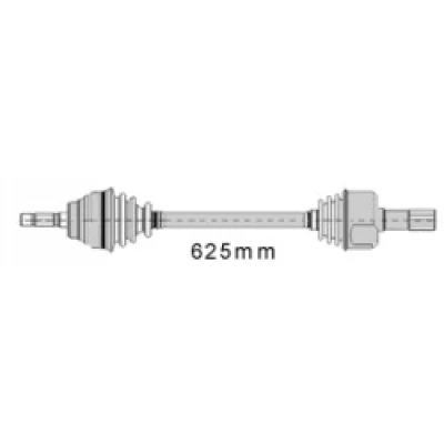 Abbildung von MAPCO 16412 Antriebswelle Vorderachse links 625 für Fahrzeuge mit ABS Schaltgetriebe CITROËN: Berlingo / First I, ZX Schrägheck