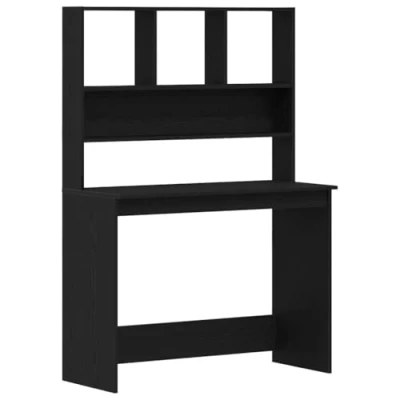 Abbildung von vidaXL Schreibtisch mit Regalen Schwarz Eichen Optik 102x45x148 cm
