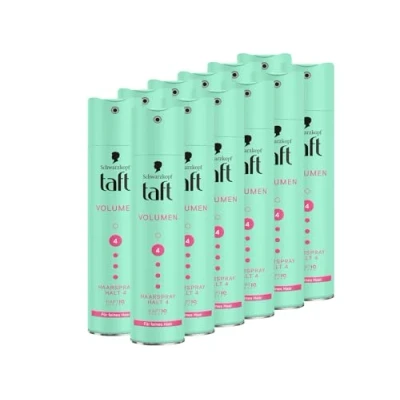 Abbildung von Schwarzkopf Taft Haarspray Volumen (12x 250 ml), Haltegrad 4 Haarstyling, für feines Haar, Haarspray, vegane Formel*