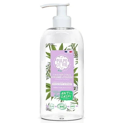 Abbildung von Pulpe de Vie Bob Marl&#039;hair XL Shampoo für Volumen &amp; Wachstum, Bio zertifiziert, 400 ml Anti Gaspi! Hanf voluminöses gesundes Haar