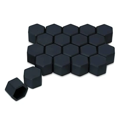 Abbildung von kwmobile Radkappen 20x Abdeckung für 19 mm Radmuttern Auto Rad Schraube, (1 St) Radschrauben Cover Mutter Kappen in Schwarz