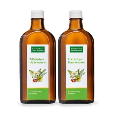 Abbildung von Sanct Bernhard 7 Kräuter Haarwasser mit Salbei, Arnika, Birke, Klettenwurzel &amp; Kamille 2 x 250 ml