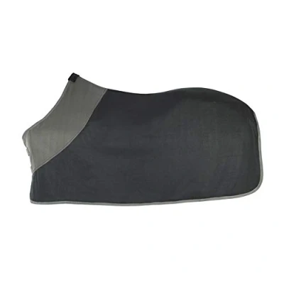 Abbildung von PFIFF 100983 Polarfleecedecke Fleecedecke Pferdedecke Abschwitzdecke, Schwarz/Grau, 135