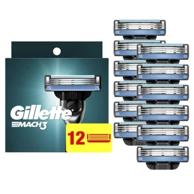 Abbildung von Gillette MACH3 Herren Rasiermesser Nachfüller, 12 Count (Verpackung kann variieren), Rasierer/Klingen