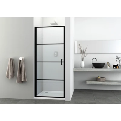 Abbildung von Sanotechnik Dusch Pendeltür &quot;Elite Black&quot;, 88 90 cm Breite