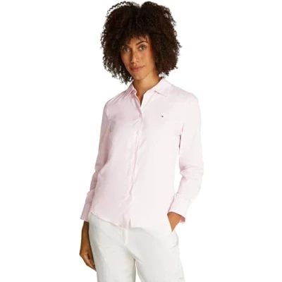 Abbildung von Tommy Hilfiger Regular Shirt Hemdbluse, Damen, Größe: 42, Light pink