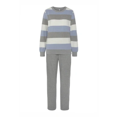 Abbildung von Lascana Pyjama, Damen, Größe: 36/38, Grau blau