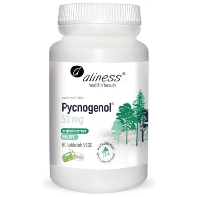 Abbildung von Aliness Pycnogenol 50mg Extract 65%, Nahrungsergänzungsmittel mit Pflanzenextrakten, 60 tabletten
