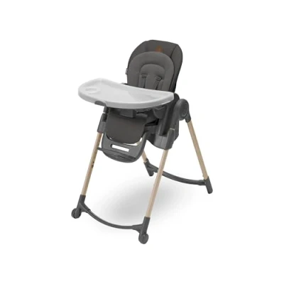 Abbildung von Maxi Cosi Minla Kinderhochstuhl Mitwachsend, 0 14 Jahre, bis zu 60 kg, Hochstuhl Baby, 9 Höhenstufen, 5 Neigungspositionen, 4 Tablettpositionen, kompakt faltbar, Eco Care, Beyond Graphite