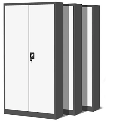 Abbildung von Jan Nowak 3er Set Aktenschrank C001H Büroschrank Metallschrank Stahlschrank Werkzeugschrank Stahlblech Pulverbeschichtet Flügeltürschrank Abschließbar 195 cm x 90 40 (anthrazit/weiß)