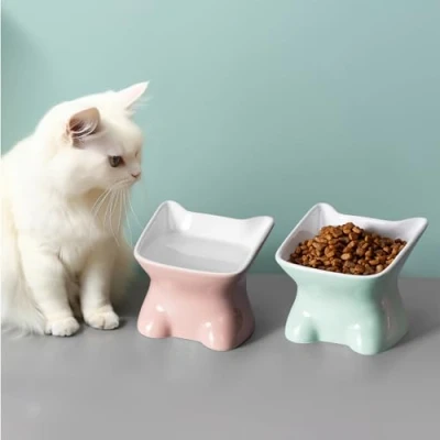 Abbildung von Navaris Napf Set Futternapf Katze 2er erhöhter Keramik Design Fressnapf