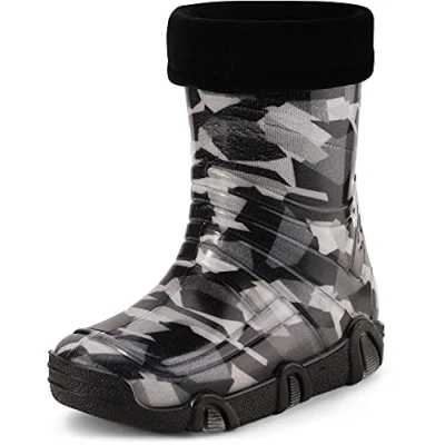 Abbildung von Ladeheid Kinder Mädchen Jungen Gummistiefel Gefüttert Swk2021 (Muster 45, 23/24 EU)