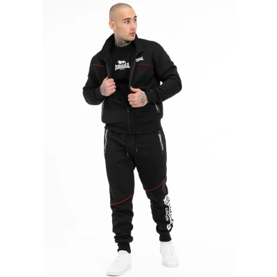 Abbildung von Lonsdale Herren Traininganzug normale Passform GEDDINGTON, Black, L, 113982