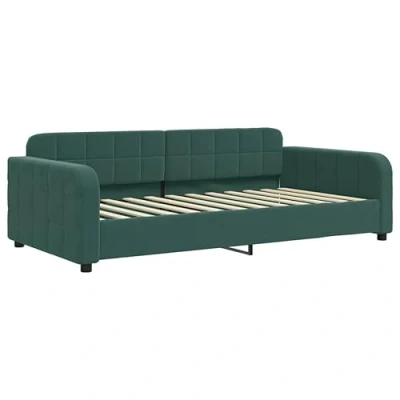 Abbildung von vidaXL Tagesbett, Gästebett 2 in 1, Sofabett Schlafsofa für Schlafzimmer Wohnzimmer, Bettsofa Sofa, Modernes Design, Dunkelgrün 100x200cm Samt