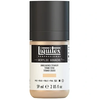 Abbildung von Liquitex 2059434 &#039;Liquitex Professional Acrylic Gouache, Acrylfarbe mit Gouache Eigenschaften, Lichtecht, wasserfest, 59ml Dosier Flasche Ungebleichtes Titan, Dosierflasche
