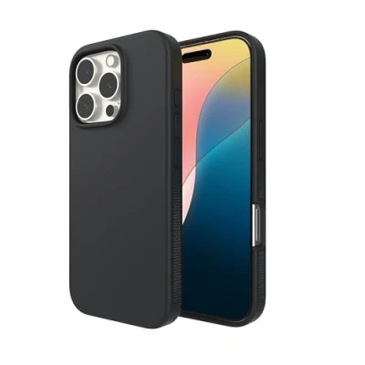 Abbildung von ZAGG Manhattan Snap, Graphen verstärkte Hülle für iPhone 16 Pro [6.3 Inch], MagSafe kompatibel, schlankes und weiches Design, sicherer Griff, stoßfest, Abdeckung die Rückseite (Schwarz)