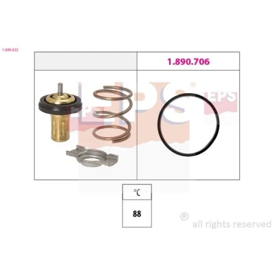 Abbildung von FACET 7.8822 Kühlwasserthermostat 88 Made in Italy OE Equivalent ohne Gehäuse FIAT: Freemont, BRAVO 2, Ducato III Kastenwagen, SAAB: 9 3 Kombi