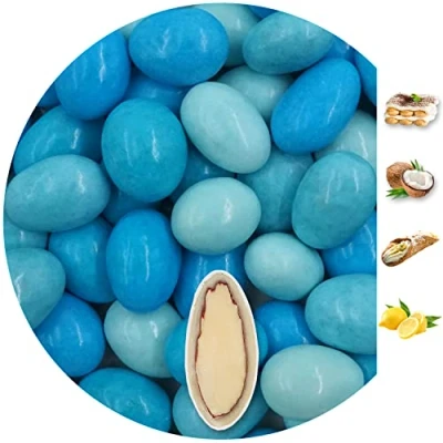Abbildung von EinsSein 1kg Schokomandeln Geschmacksmix hellblau blau glanz Hochzeitsmandeln Mandeln Hochzeit Taufmandeln Gastgeschenke Zuckermandeln Bonboniere Confetti Badem sekeri Gastgeschenk Zucker Candy Bar