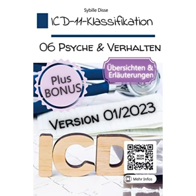 Abbildung von ICD 11 Klassifikation 06: Psychische Störungen, Verhaltensstörungen oder neuronale Entwicklungsstörungen Version 01/2023: ... und Explikationen zur deutschen Fassung