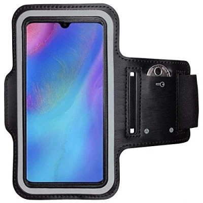 Abbildung von CoverKingz Sportarmband für Huawei P30 Pro Armtasche mit Schlüsselfach Oberarm Halterung Sport Laufarmband Handy Armband Schwarz