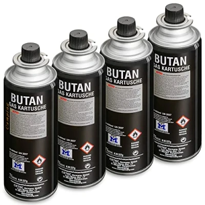Abbildung von Greenpoint Gaskartusche Butan Gas Kartusche 227g Butangas, Zubehör für Kocher, Brenner, Grills und Heizgeräte, 4 St., Gaskocher Campingkocher Brenner