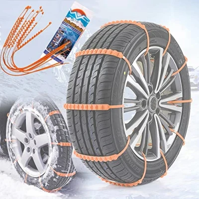Abbildung von Schneeketten für Auto, 12 Stück, universelle verstellbare Schneereifenketten Sand, Schnee, Schlamm, Notfalltraktion
